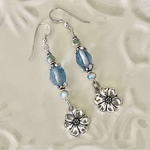 ARTISAN Earrings - “Summer Blues” Dangles - Picture 5 of 11